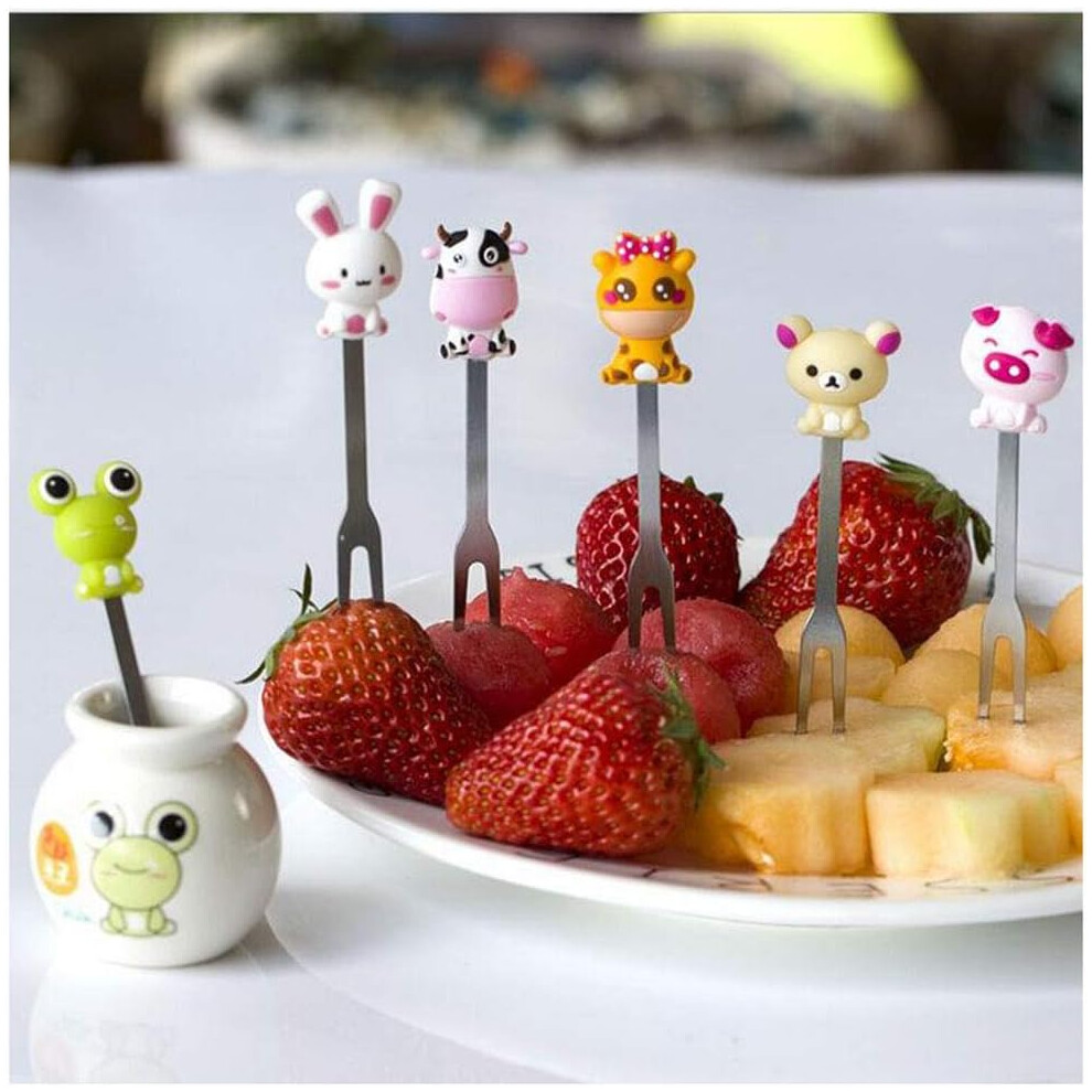 Ceramic Storage Jars, Reusable Food Picks, Perfect for Kids, Decorative Children's Cutlery, Durable and Safe Materials, Lunch Bento Accessories,