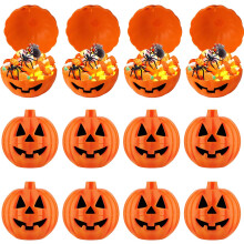 Cute Orange Pumpkin Shapes, Reusable, Wide Usage, Plastic Pumpkin Containers, Portable Jar With Lid, Exquisite Pumpkin Design, Perfect For Halloween