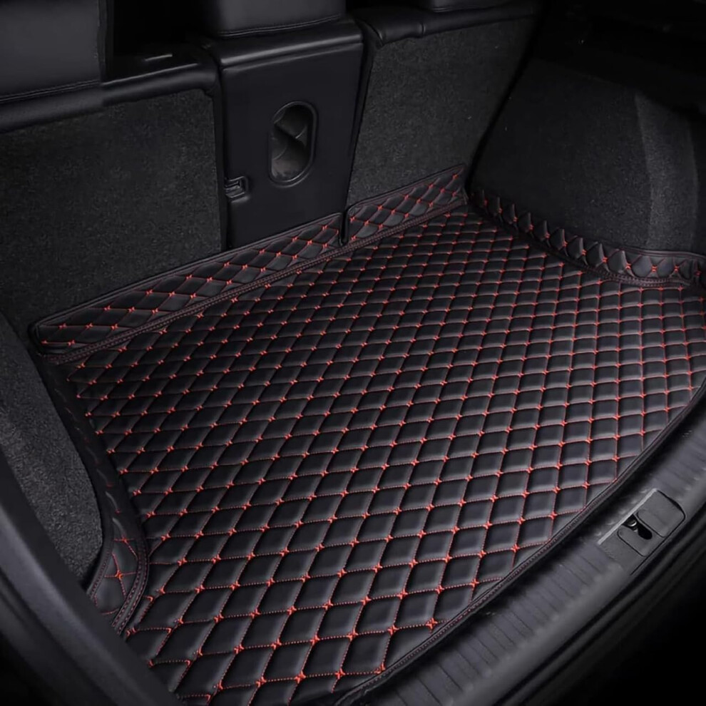 Waterproof Leather Trunk Mat Antislip Boot Liner Protector For Fiat 600E 20232025 Blackred 9199774980944