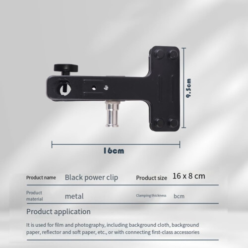 Clip Background Support Clamp with Protective Sleeve, Black Photography Backdrop Holder for Studio Use 2