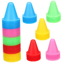 50pcs Training Cones Multi-Color Soft Sports Markers for Soccer, Roller Skating, Agility Drills, Boys and Girls