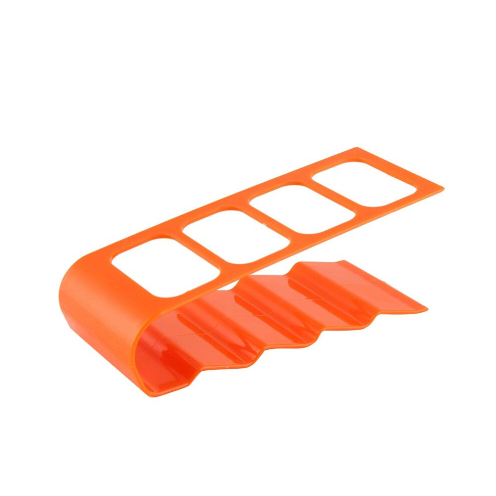 Remote Control Holder Rack For Tv Dvd Phone, Multicompartment Plastic Remote Organizer, Spacesaving Desktop Stand Black/Orange 9365049994514