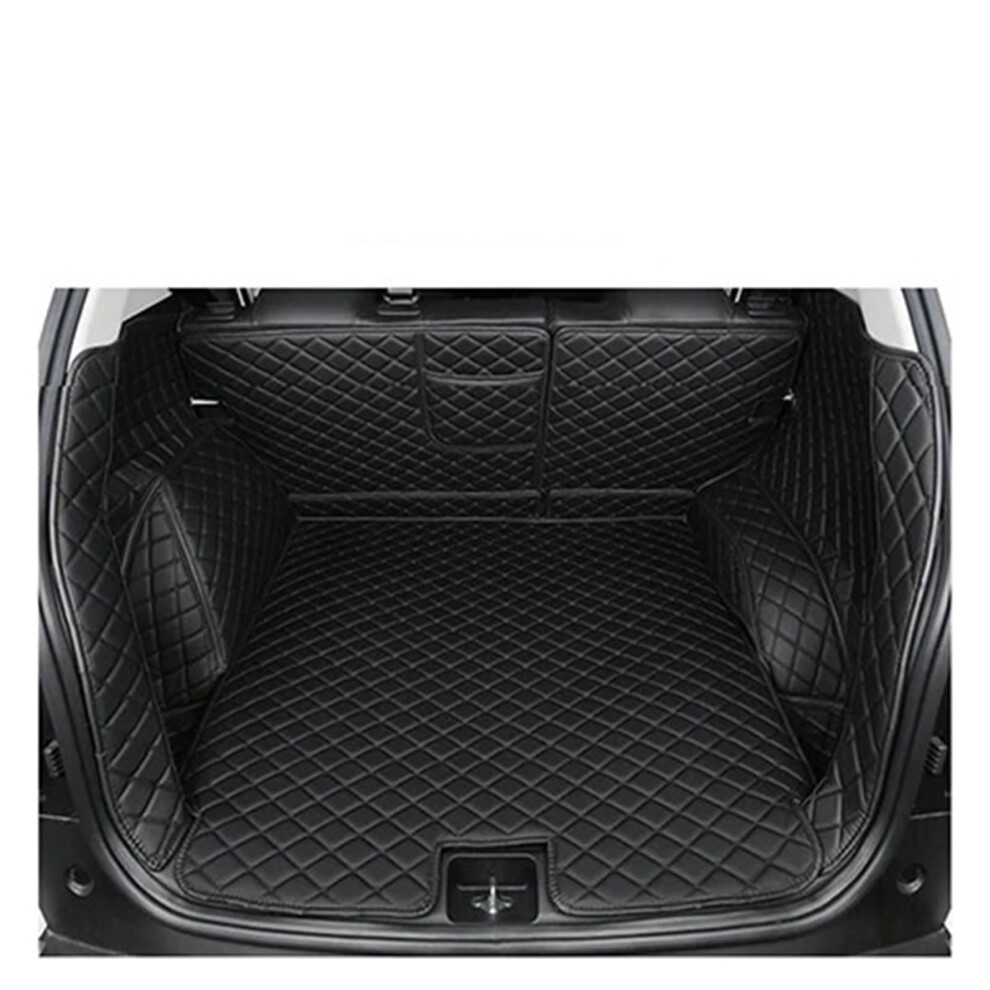 Allweather Leather Trunk Mat Cargo Liner Antiskid Splashproof 5Pcs For Porsche Cayenne 20112017 Black 9365049994590