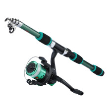 Portable Fishing Rod Spinning Rod and Reel, 6ft Telescopic, 5.2:1 3BB Reel, 11lbs (Color: E)