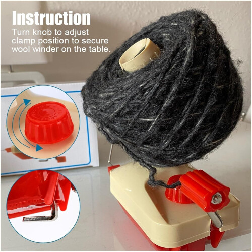 Manual Yarn Winder for Knitting and Wool with Compact Table Mount, Smooth Quiet Operation 1