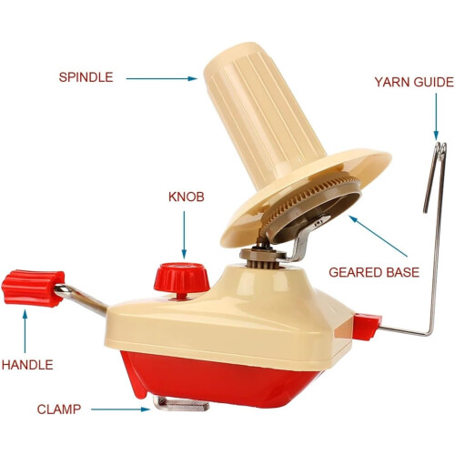 Manual Yarn Winder for Knitting and Wool with Compact Table Mount, Smooth Quiet Operation 2