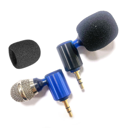 Buigbare 3,5 mm mini-cameramicrofoon met winddichte-Blauw 2