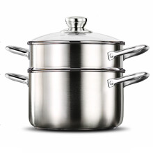 410 Stainless Steel Steamer Stockpot / Raised and Thickened Pot One Piece Pot Body Steamed Seafood Steamed Chicken Soup (Size: 22cm) (26cm) Ref: 3084