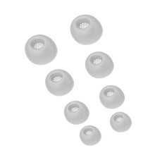4 paar Zachte Siliconen Oordopjes Oortelefoon Tip-Zilver