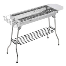 Grill, Outdoor Charcoal Grill, Stainless Steel, Foldable, Portable Grill Utensil Set for Outdoor Cooking, Camping, Picnic, Camping Grill