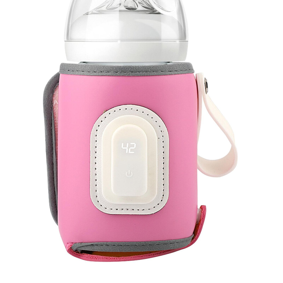 Baby Bottle Warmer Usb Breastmilk Insulation Portable Travel Bottle Warmer With Accurate Temperature Control Pink