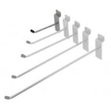 Slatwall Hooks 45 Upturn Single Prong Metal Display for Garage Kitchen Retail Multi Sizes 10 or 25