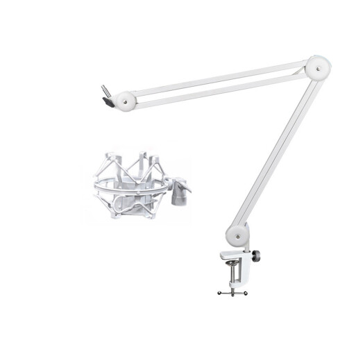 Support de bras de Microphone pliable-Cadre en métal blanc 35W
