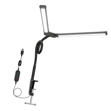 Lampe à pince LED avec Double col de cygne, lampe de bureau à