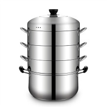 Steamer Soup Pot 4Layer Stainless Steel Steamer Large Capacity 34cm
