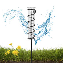 7 Inch Glass Outdoor Rain Gauge with Metal Stake, Clear DualScale Reading for Garden Yard Lawn