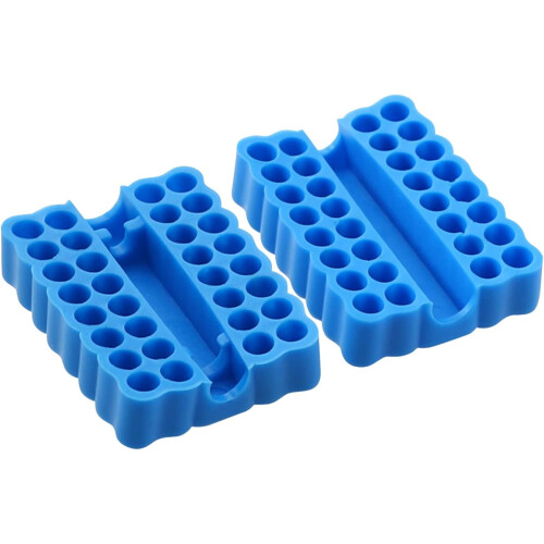 32 Hole Hex Shank Screwdriver Bit Holder Set Plastic 1/4 Inch Drill Bit Organizer Rack 2 Pack 2