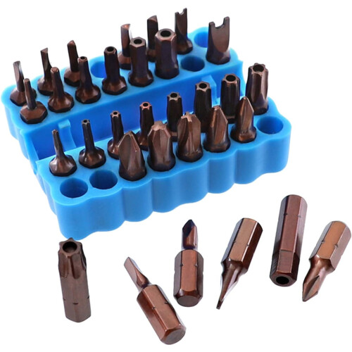32 Hole Hex Shank Screwdriver Bit Holder Set Plastic 1/4 Inch Drill Bit Organizer Rack 2 Pack 1