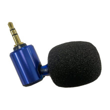 Adjustable Angle 3.5mm Mini Camera Microphone for Content-Blue