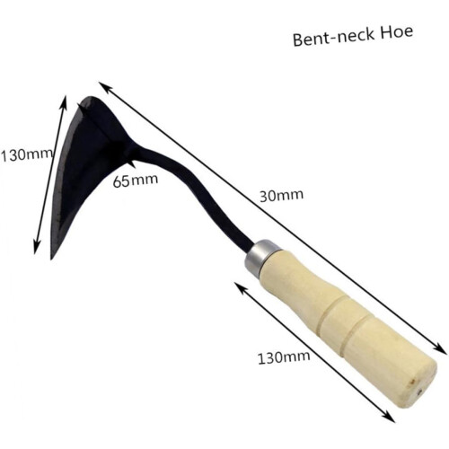 Garden Hoe Triangular Blade Hand Forged for Weeding with Ergonomic Wooden Handle 2