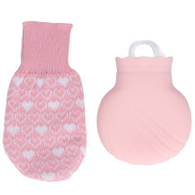 Travel Size Pain Relief Bottle, Microwave Heating Silicone Hot Water Bottle for Portable Mini Hot Water Bag, Food Grade Silicone Warm Compress with Co