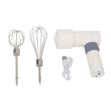 Utensílios de cozinha portáteis, batedeira manual sem fio com design de raspagem automática para mistura rápida, bateria de 2000 mAh, sem fio e