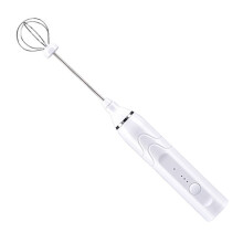 Electric Hand Mixer USB Rechargeable Milk Frother 1300mA White