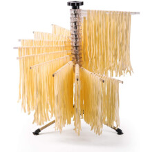 Retractable Arms Pasta Drying Rack, Professional Grade Space Saving Design Collapsible Feature, Stainless Steel Shaft, Polycarbonate Arms, Compact