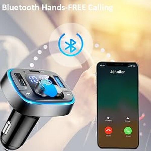 Απόλυτη αναβάθμιση οδήγησης, πομπός Bluetooth5.3FM με έξυπνες διπλές θύρες USB για ασφαλή 2