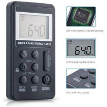 Mini Digital Tuning Walkman Radio, Portable AM FM Radio with Enhanced Signal Reception, Rechargeable Battery, Lock Screen, and Time Function, Ideal