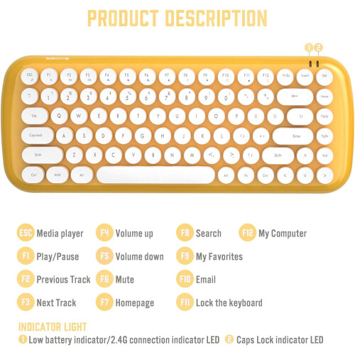 Teclado Bluetooth compacto com mouse, ampla compatibilidade com dispositivos Windows/Mac/Android, tamanho normal, porém compacto, com teclas de 2
