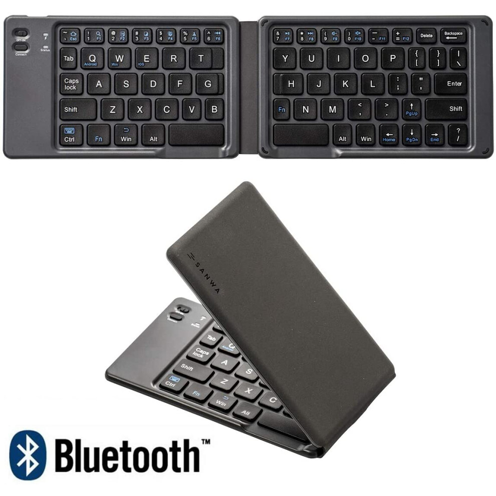 Foldable Bluetooth Keyboard With Touchpad, Aluminum Alloy Portable Wireless Keyboard, Full Size Ultra Slim For Smartphones, Tablets, And Laptops Gray 9128293699075