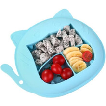 Soluzione di alimentazione innovativa, base con forte ventosa, piatto in silicone alimentare, adatto al microonde e alla lavastoviglie, antiscivolo,