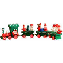 Houten treintje voor kinderen, feestelijke kersttrein decoratieset met focus op interactie met het gezin, gemaakt van veilig, lichtgewicht en