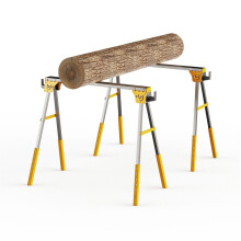 Folding Workbench with Log Holder for Cutting Wood, Sturdy Twin Pack Heavy Duty Sawhorse