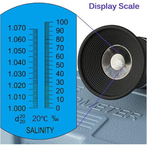 Salinity Refractometer with ATC, 0100  10001070 Scales, Easy Calibration 1