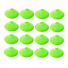 24Pcs Mini Soccer Cones Training Markers 19X19cm Green Soccer Disc Pads Football Goal Field Equipment