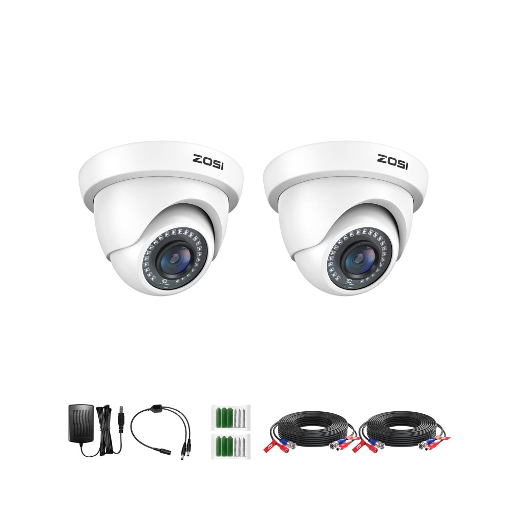 2 Pack 1080P Hd Security Camera Outdoor Dome With 80Ft Ir Night Vision Ip66 Weatherproof 2Mp 9189345089879