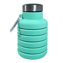Collapsible Silicone Water Bottle, Foldable Silicone Water Bottles, for Cycling, Hiking, Travel and Gym, Silicone Water Bottles that Fold Easily Mint