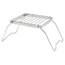 Camping Grill Stainless Steel Folding Rack with Adjustable Height Outdoor Cooking Stand