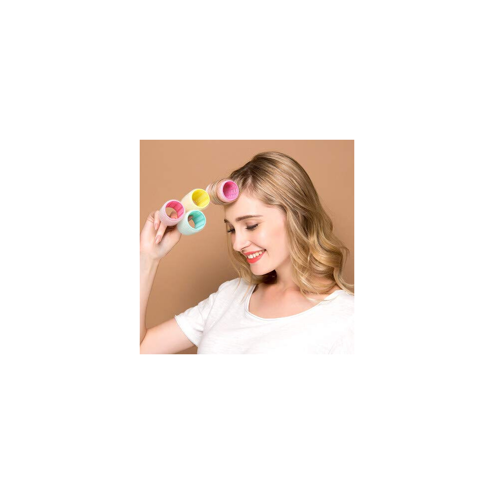 Red Salon-Style Hairdressing Curlers, Create Big Bouncy Curls, Easy To Use Self Grip Hair Curlers Rollers, Perfect For Long Medium Short Hair, No Heat