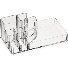 Organizzatore cosmetico trasparente per piccoli spazi, con specchio rimovibile, design lussuoso che garantisce una facile pulizia e manutenzione del