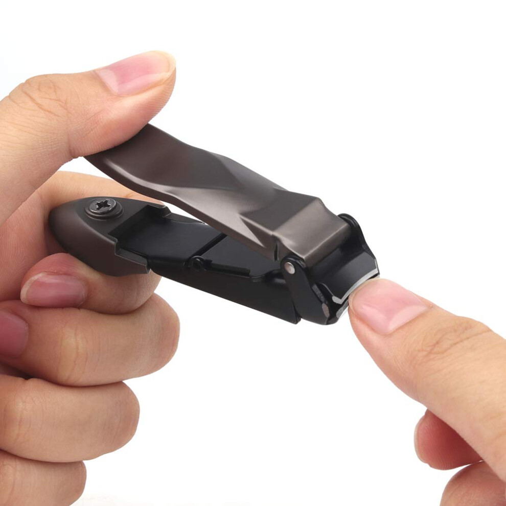 Anti-Splash Fingernail Clipper, Toenail Trimmer with Ergonomic Lever, No-Spill Storage for Men & Women