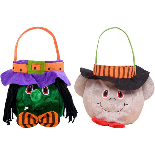 Διακριτικοί κουβάδες για λιχουδιές για το Halloween, από βελούδινο υλικό υψηλής