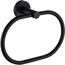 Accessoire de salle de bain luxueux et indispensable : anneau porte-serviettes en acier inoxydable à installation facile, finition noire mate pour