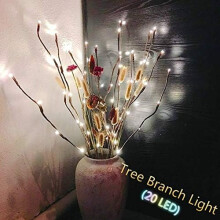 Prelit Branches for Romantic Decorative Lights, Lighted Tree Branches Indoor Outdoor Decorations, Bendable Twig Lights Warm White LED Bulbs, USB Plug