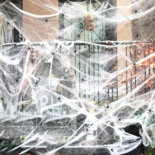 Διακοσμήσεις για το Halloween, εξαιρετικά ελαστικοί ιστοί αράχνης για πάρτι με