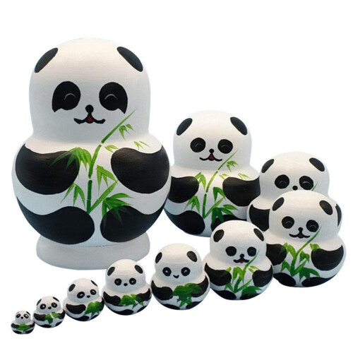 Panda Painted Russian Doll Set