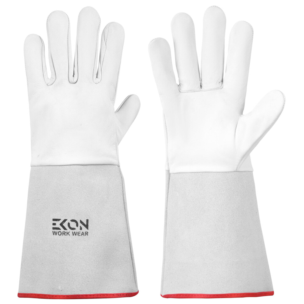 Tig Welding Gloves Soft Grain Leather Large Gauntlets For Tig Welding, Gardening, Bbq, Metal Work - 1 Pair 9189345090431