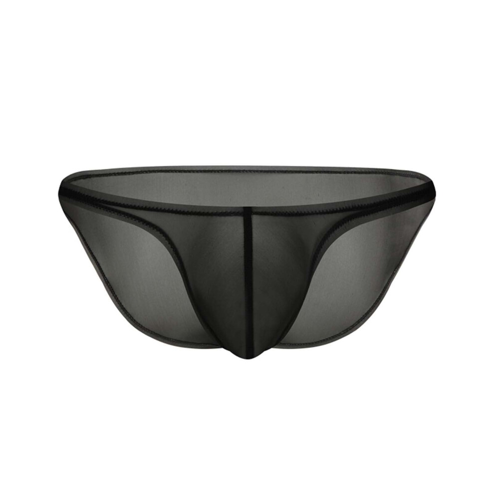Black String Thong Men's Briefs With Bulge Pouch Sexy Transparent Underwear Xl